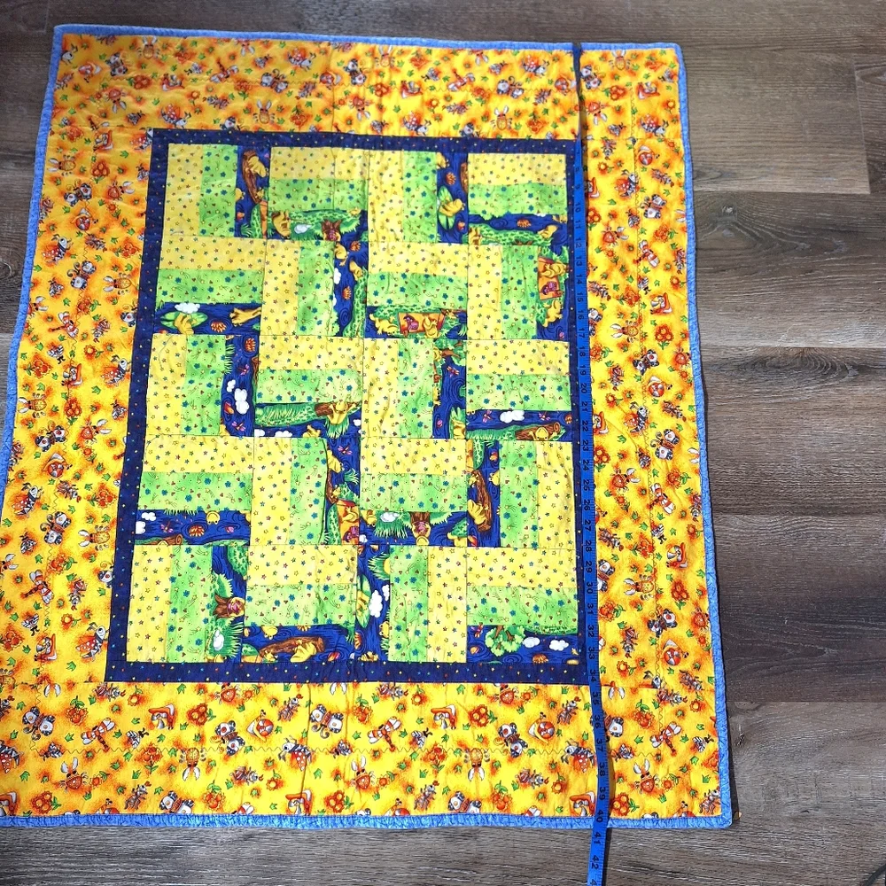 Handmade Colorful Patchwork Quilt, 34 X 44 Inches